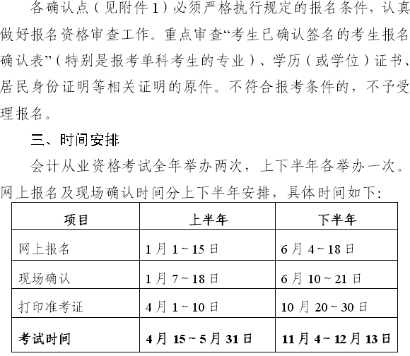 2013年广东广州会计从业资格考试报名时间