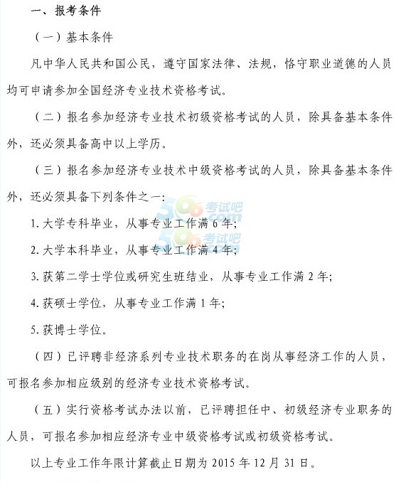 海职业能力考试院:2015上海经济师考试报名条