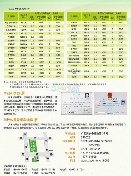 广西教育学院2017年成人高考招生简章