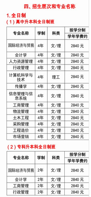 广西经济管理干部学院2017年成人高考招生简章