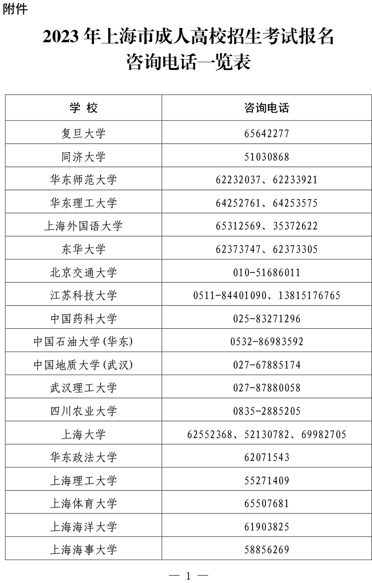 上海市2023年成人高校招生考试报名公告