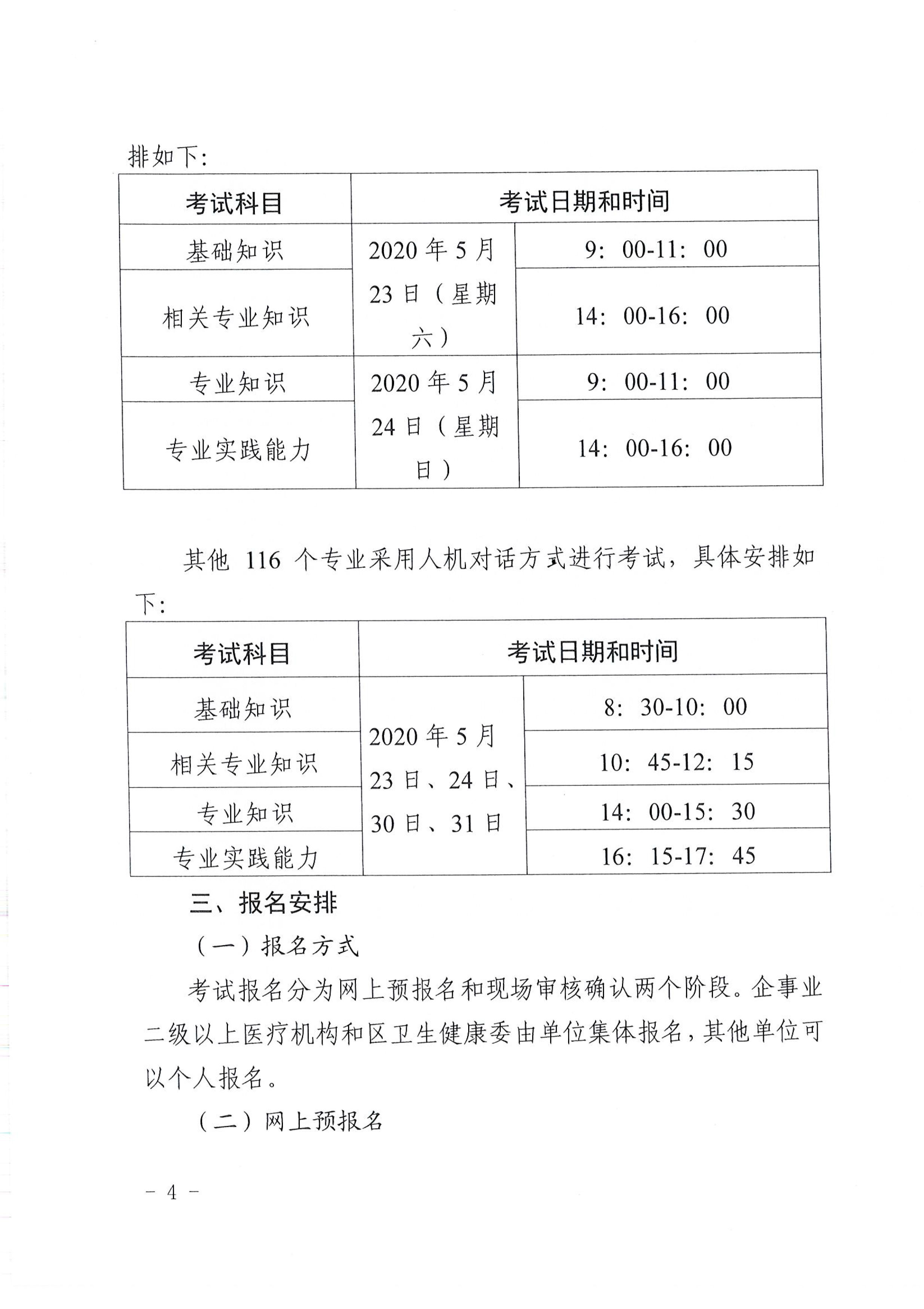 天津2020年卫生专业技术资格考试报名通知