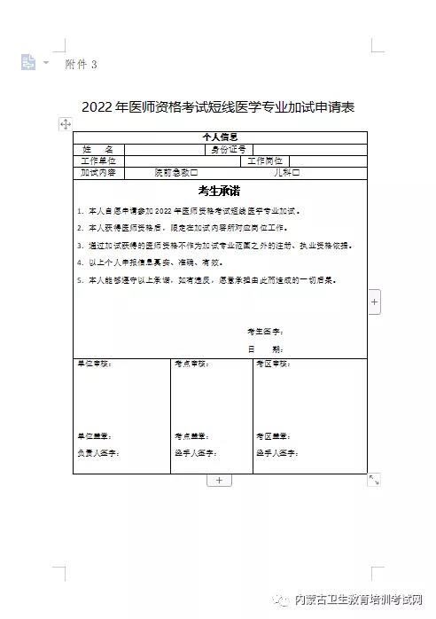 内蒙古自治区2022年医师资格考试通知
