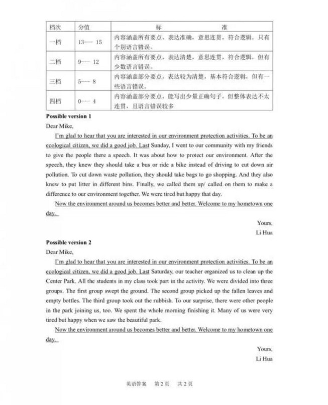 2019湖北宜昌中考《英语》真题及答案已公布