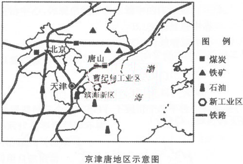 地理 工业区位因素与区位选择 京津唐地区是我国北方综合性工业基地图片