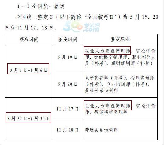 内蒙古2018人力资源管理师考试报名时间已公布